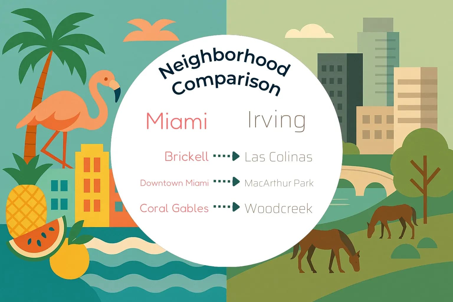 Miami vs Irving Neighborhood Comparison