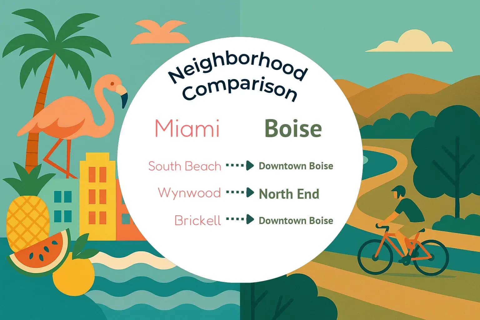 Miami vs Boise Neighborhood Comparison