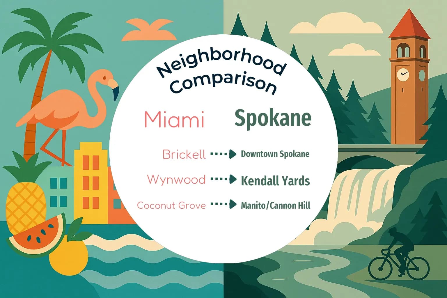 Miami vs Spokane Neighborhood Comparison
