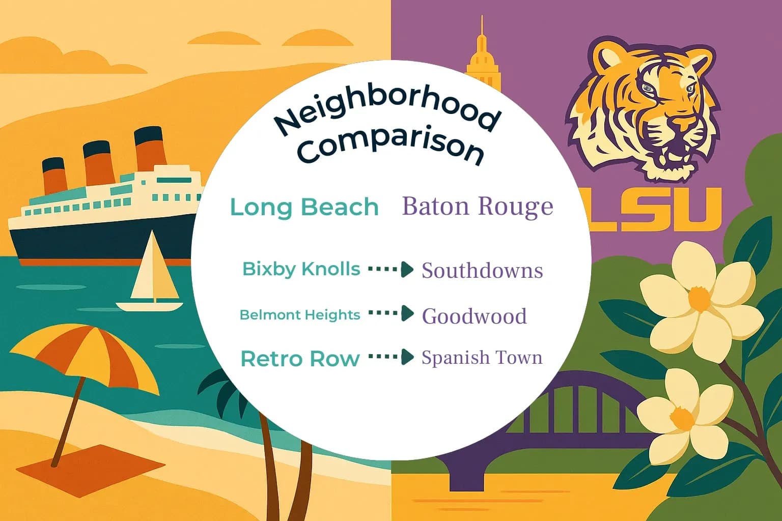 Long Beach vs Baton Rouge Neighborhood Comparison