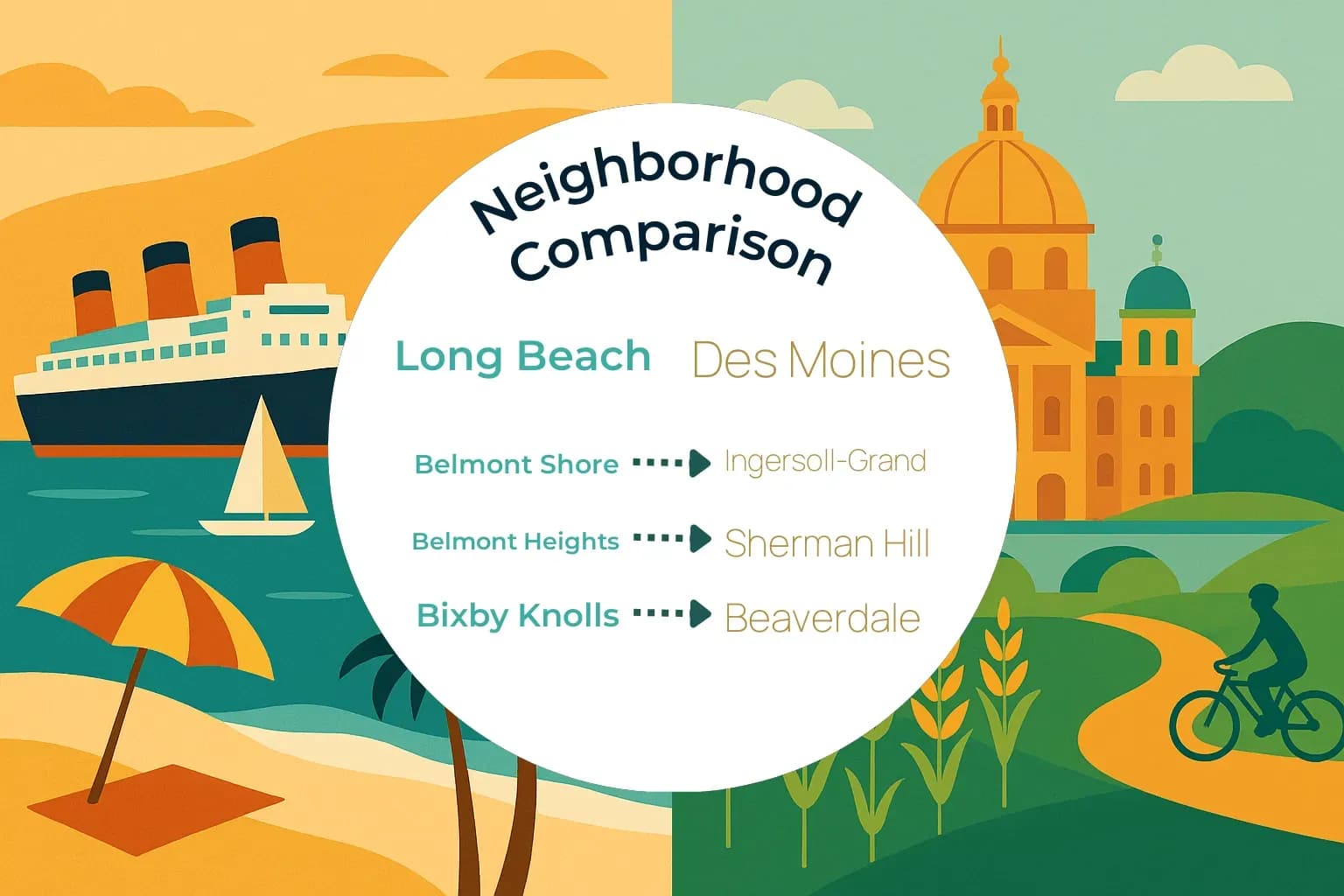 Long Beach vs Des Moines Neighborhood Comparison