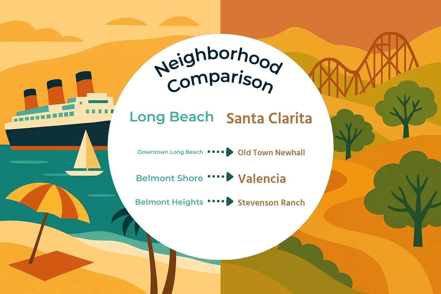 Long Beach vs Santa Clarita Neighborhood Comparison
