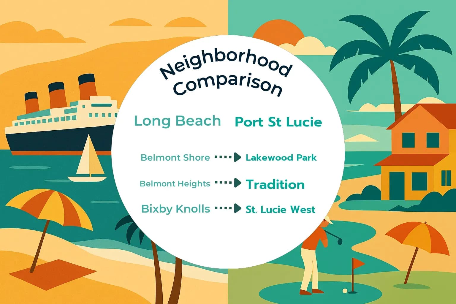 Long Beach vs Port St. Lucie Neighborhood Comparison
