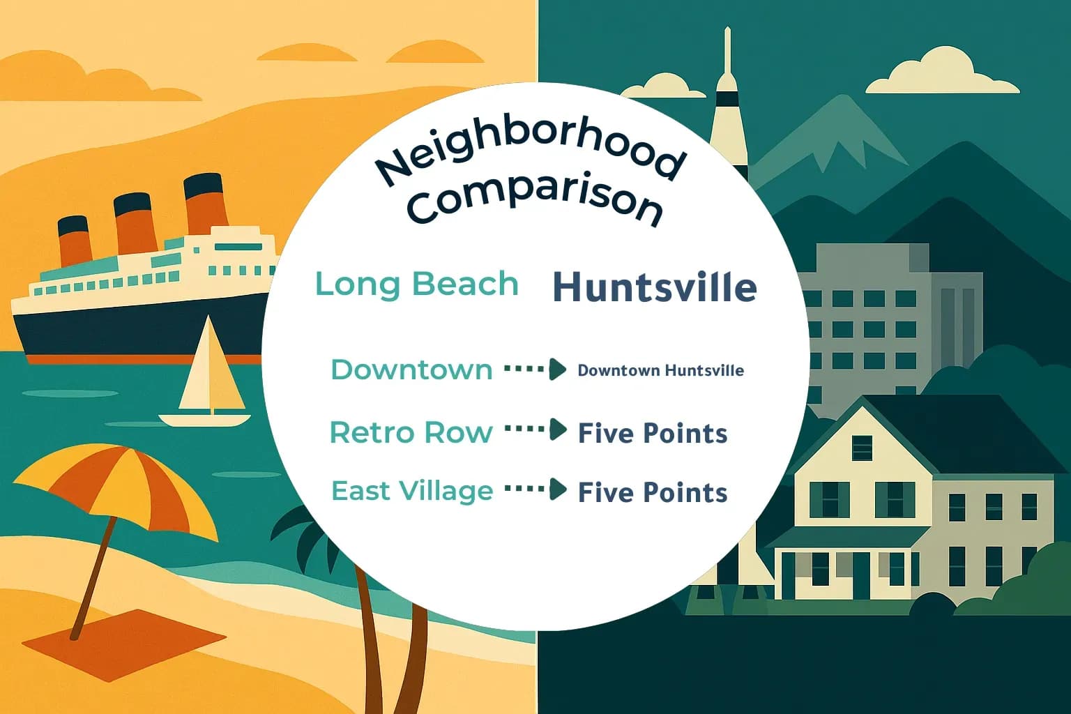Long Beach vs Huntsville Neighborhood Comparison
