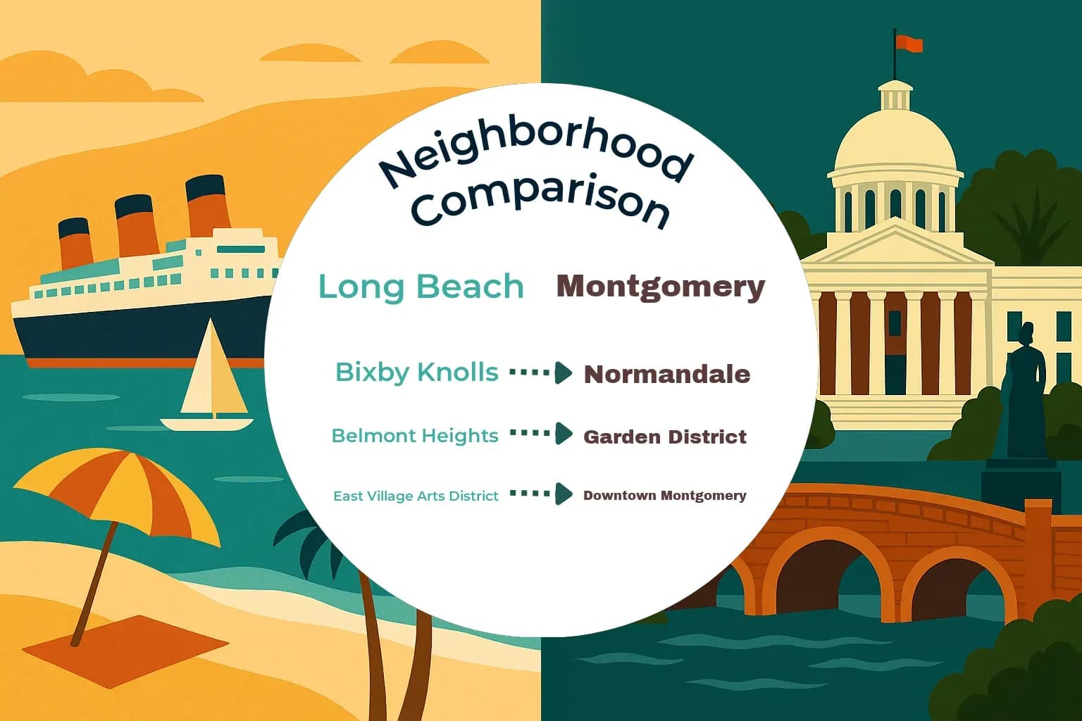 Long Beach vs Montgomery Neighborhood Comparison