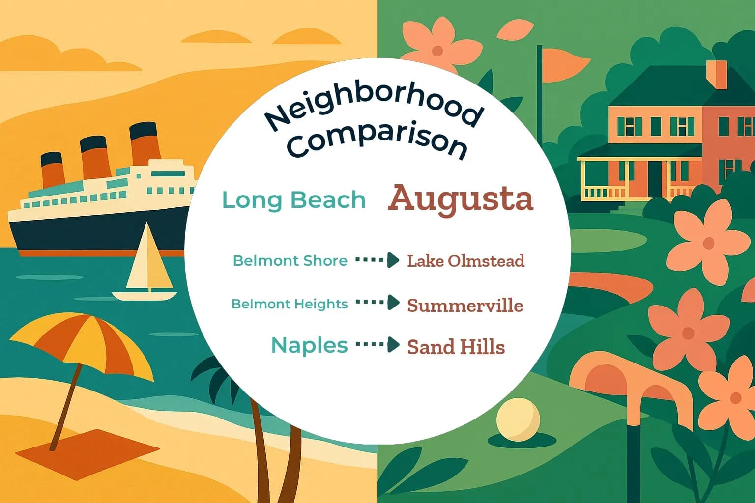 Long Beach vs Augusta Neighborhood Comparison