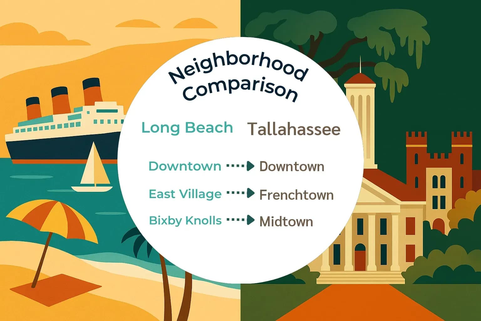Long Beach vs Tallahassee Neighborhood Comparison