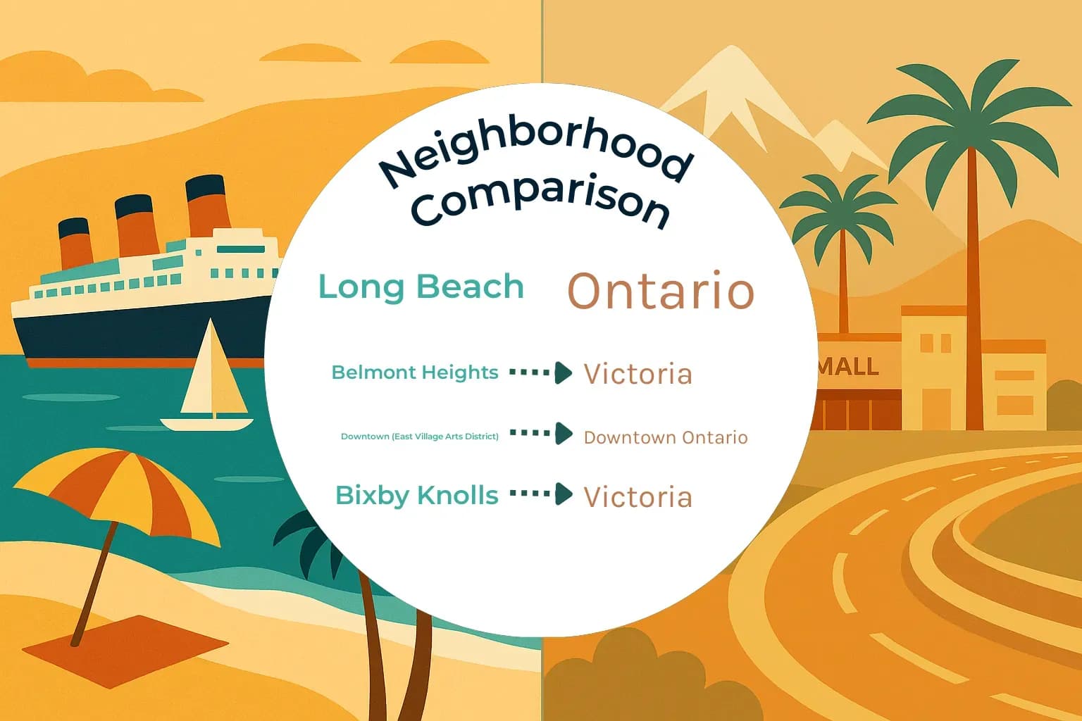 Long Beach vs Ontario Neighborhood Comparison