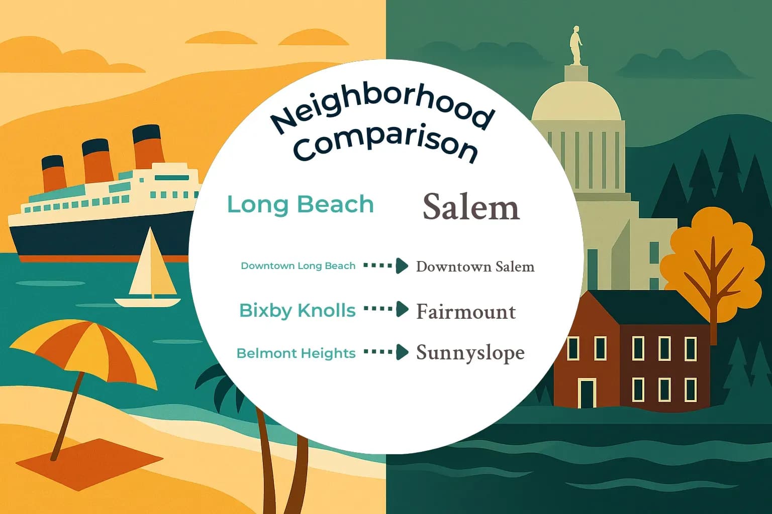 Long Beach vs Salem Neighborhood Comparison
