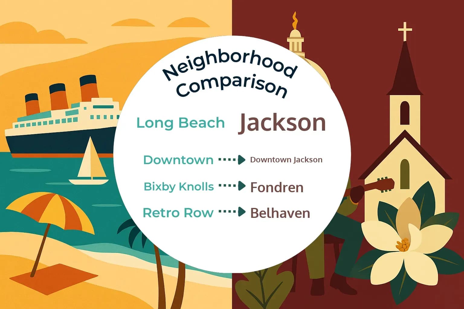 Long Beach vs Jackson Neighborhood Comparison