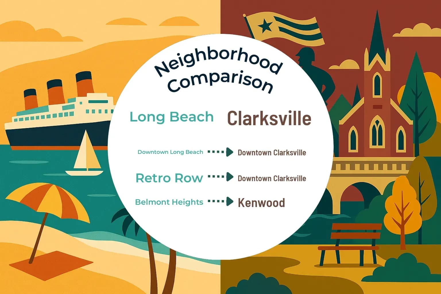 Long Beach vs Clarksville Neighborhood Comparison