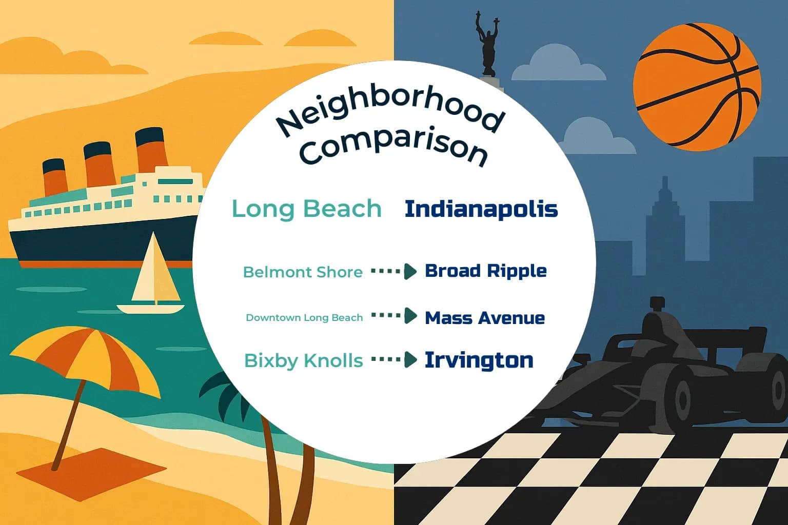 Long Beach vs Indianapolis Neighborhood Comparison