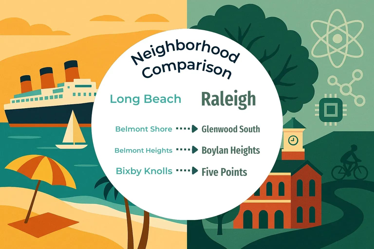 Long Beach vs Raleigh Neighborhood Comparison
