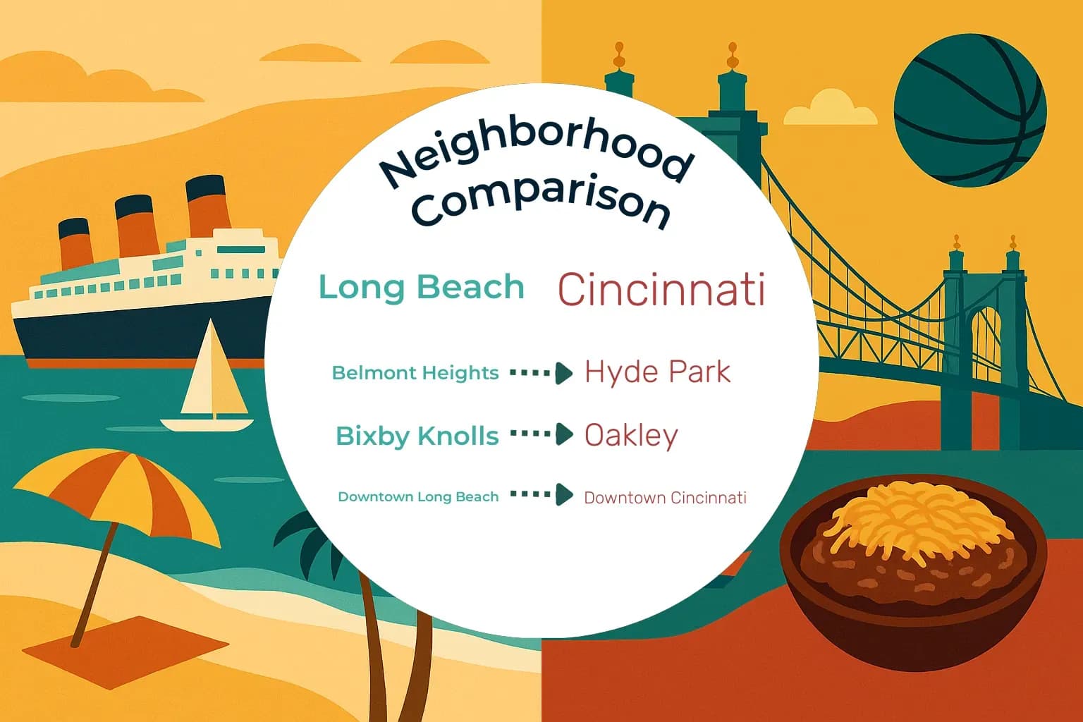 Long Beach vs Cincinnati Neighborhood Comparison
