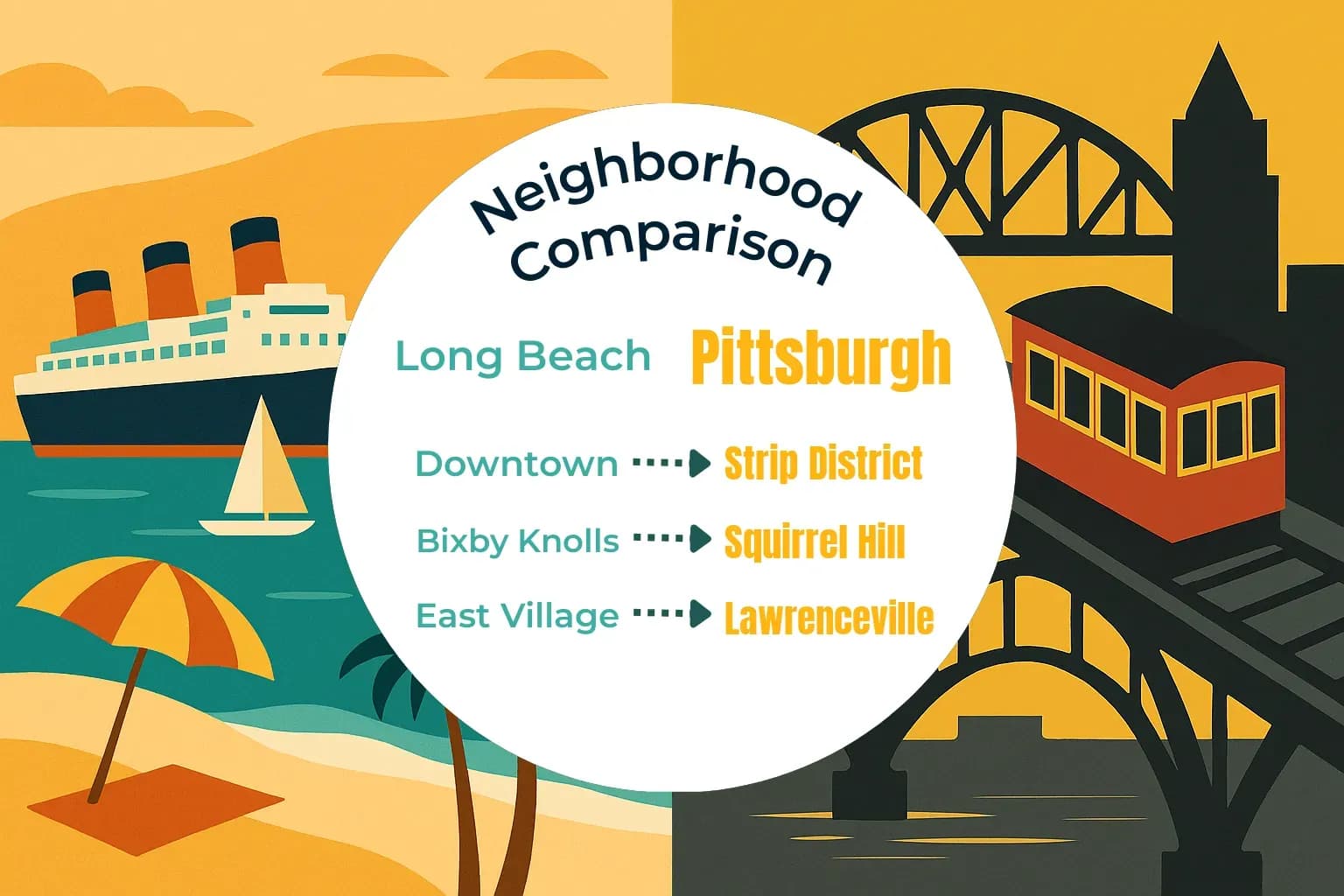 Long Beach vs Pittsburgh Neighborhood Comparison