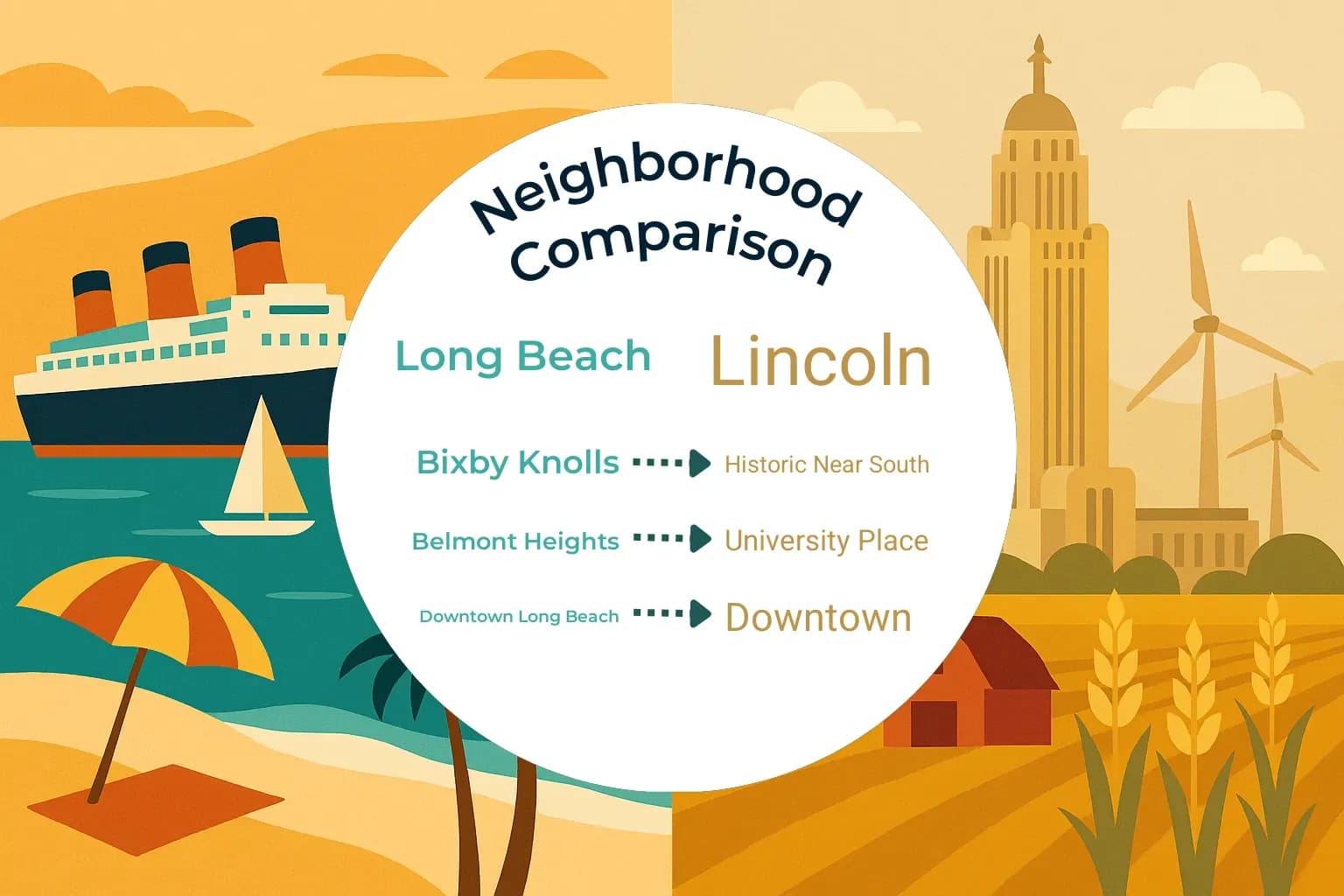 Long Beach vs Lincoln Neighborhood Comparison