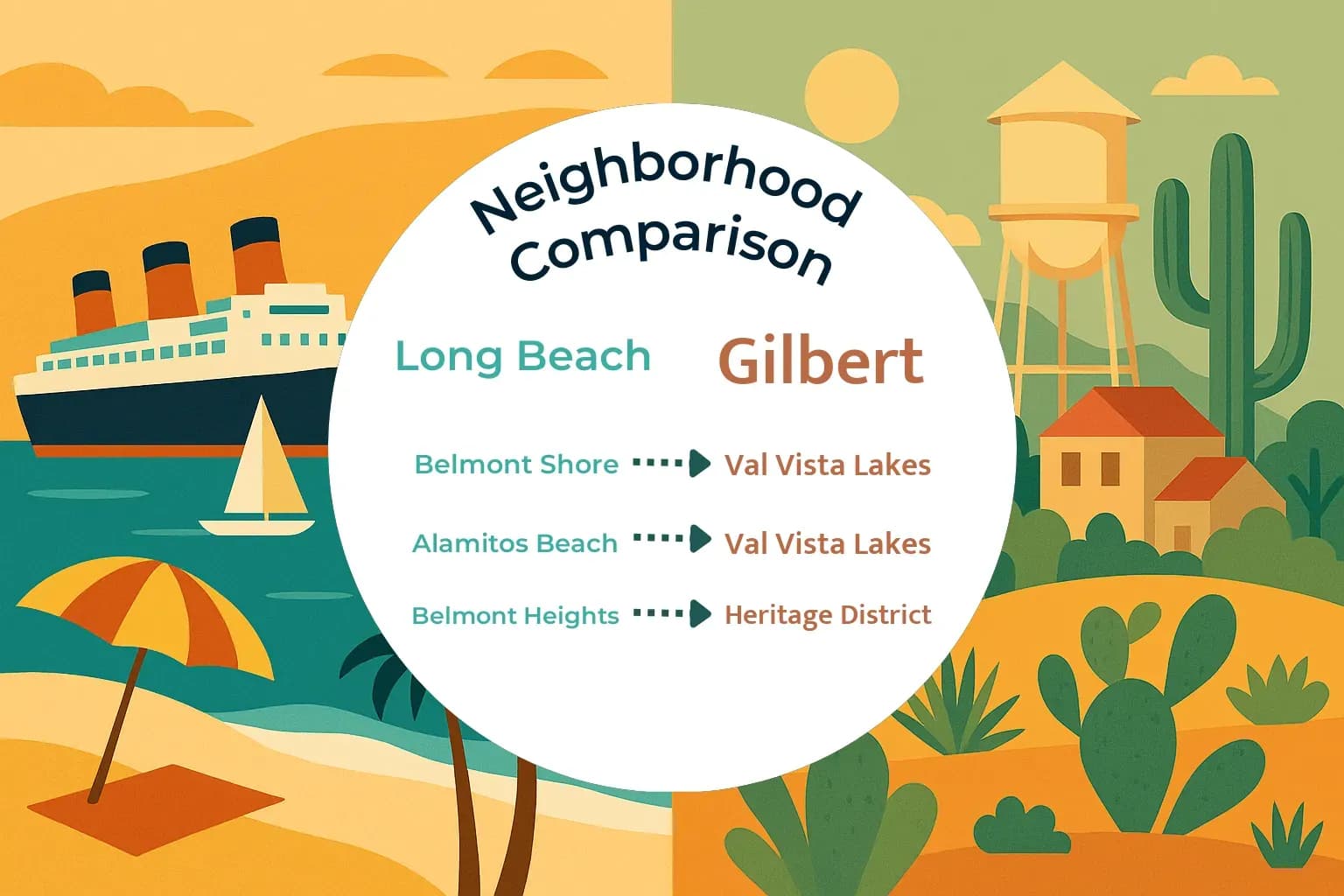 Long Beach vs Gilbert Neighborhood Comparison