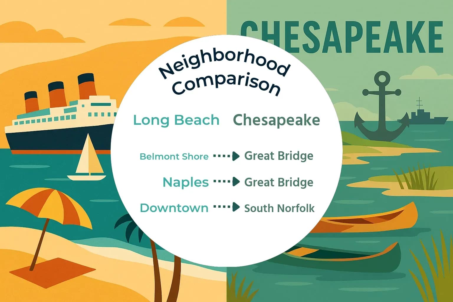 Long Beach vs Chesapeake Neighborhood Comparison