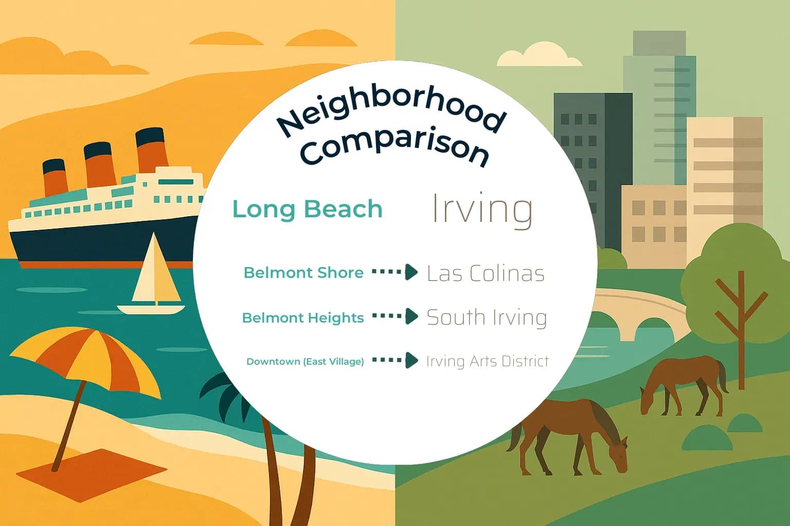 Long Beach vs Irving Neighborhood Comparison