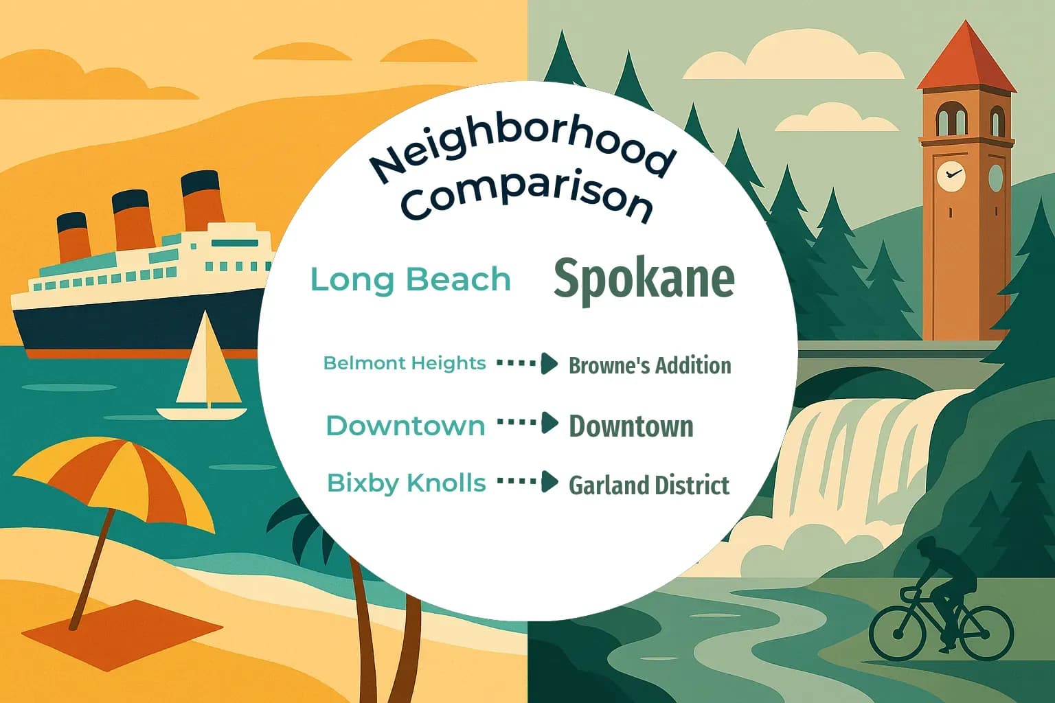Long Beach vs Spokane Neighborhood Comparison