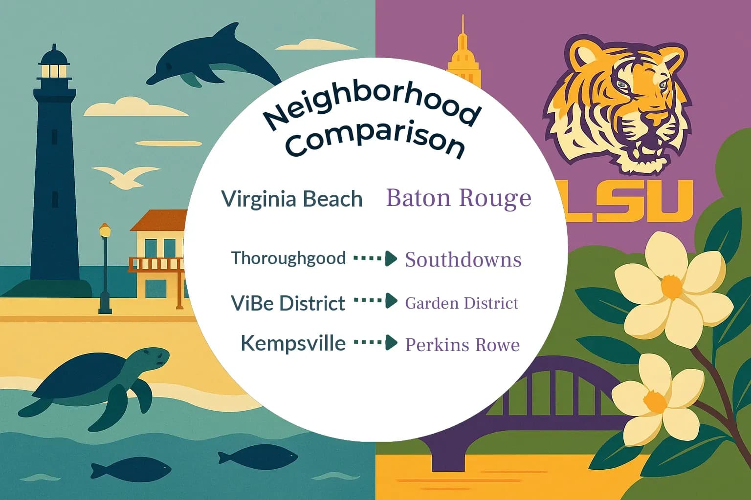 Virginia Beach vs Baton Rouge Neighborhood Comparison