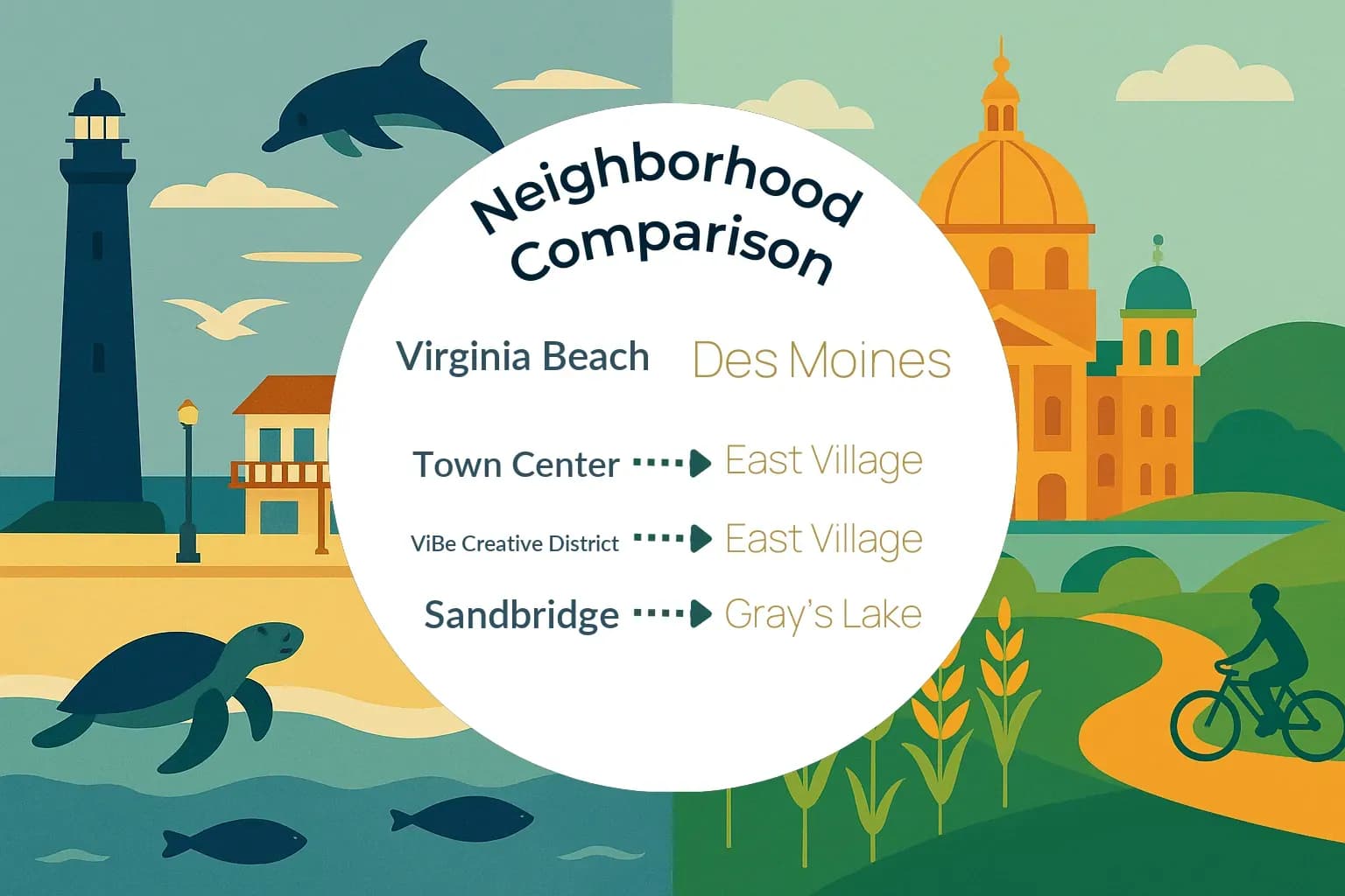 Virginia Beach vs Des Moines Neighborhood Comparison