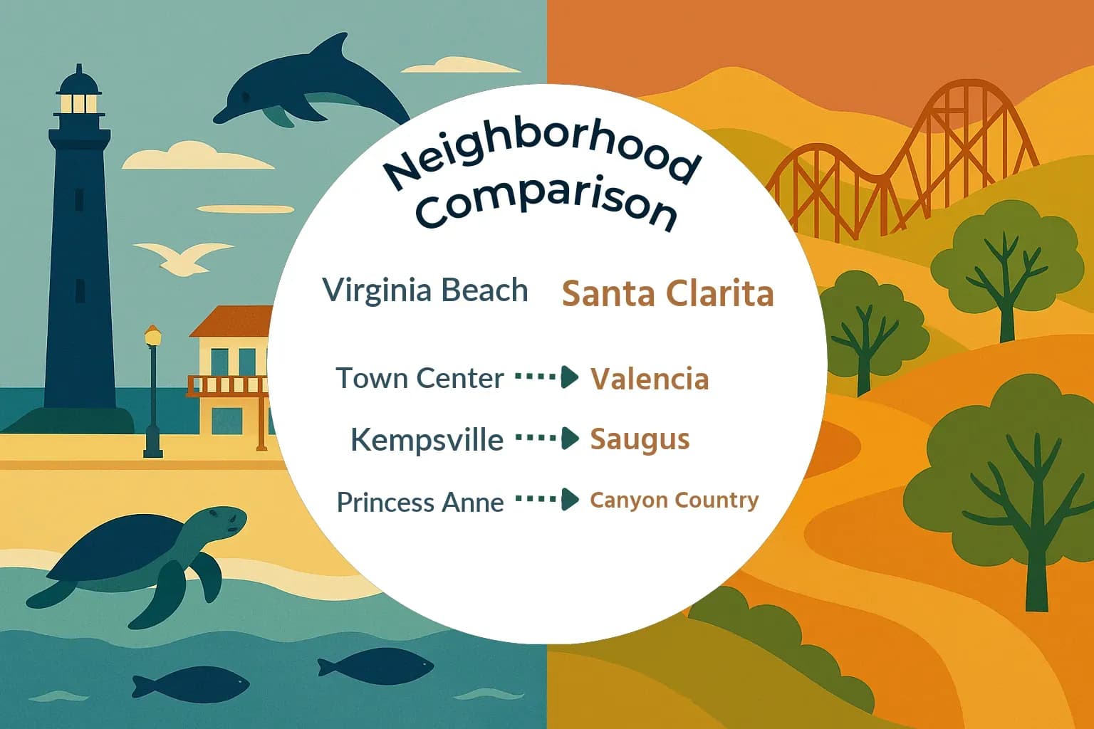 Virginia Beach vs Santa Clarita Neighborhood Comparison