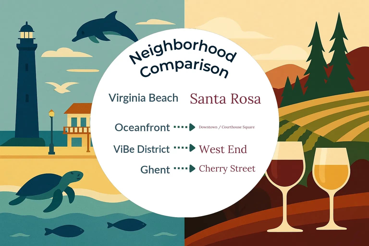 Virginia Beach vs Santa Rosa Neighborhood Comparison