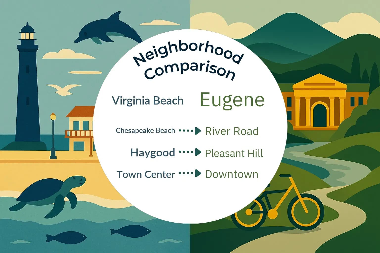 Virginia Beach vs Eugene Neighborhood Comparison