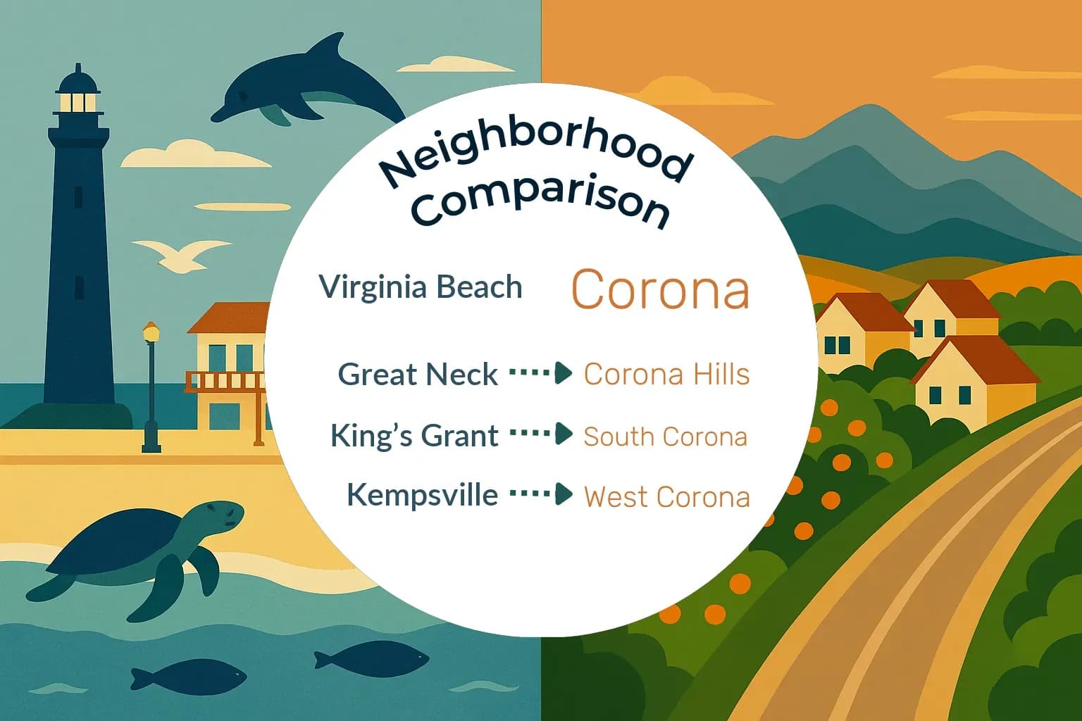 Virginia Beach vs Corona Neighborhood Comparison