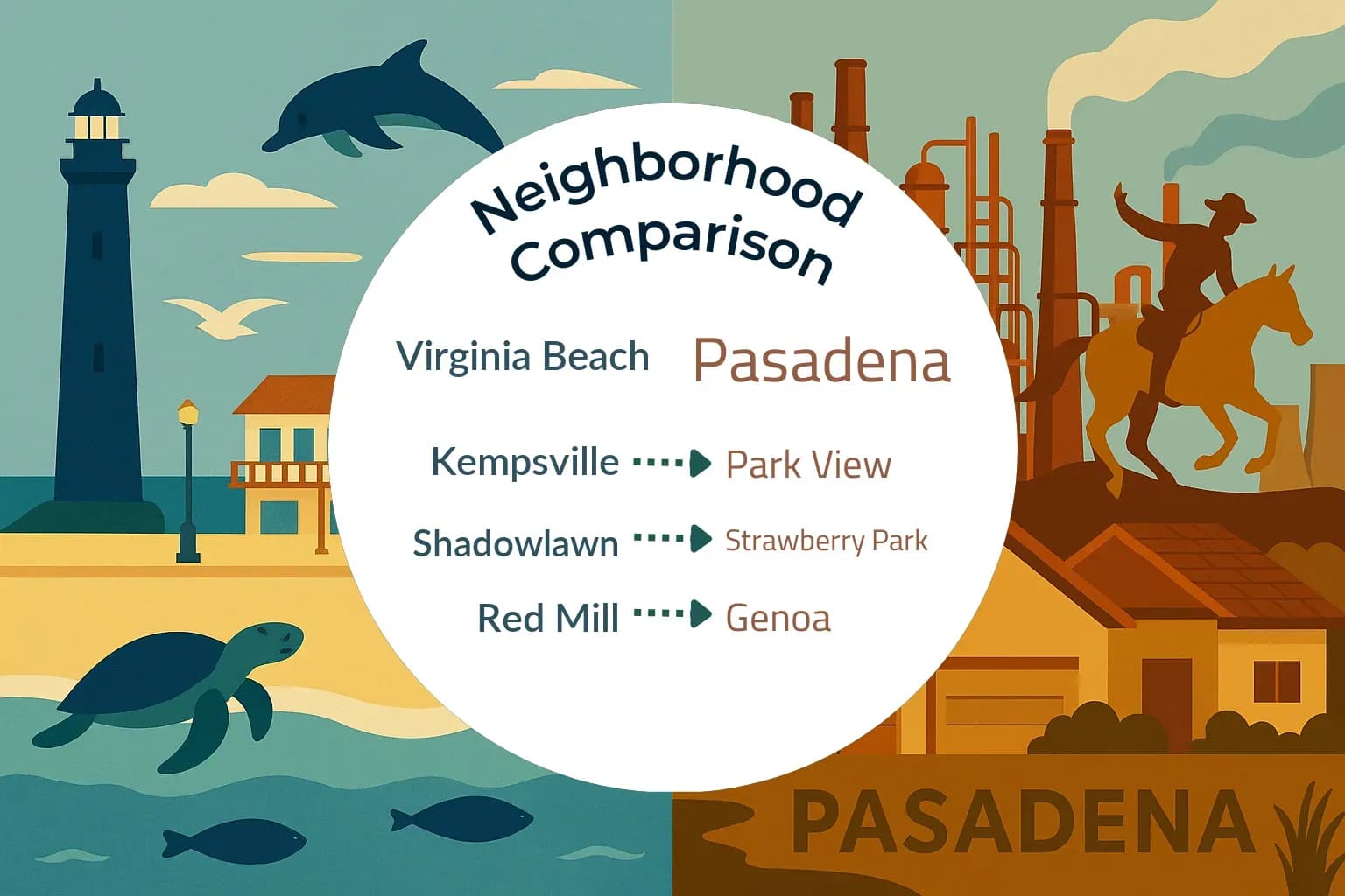 Virginia Beach vs Pasadena Neighborhood Comparison