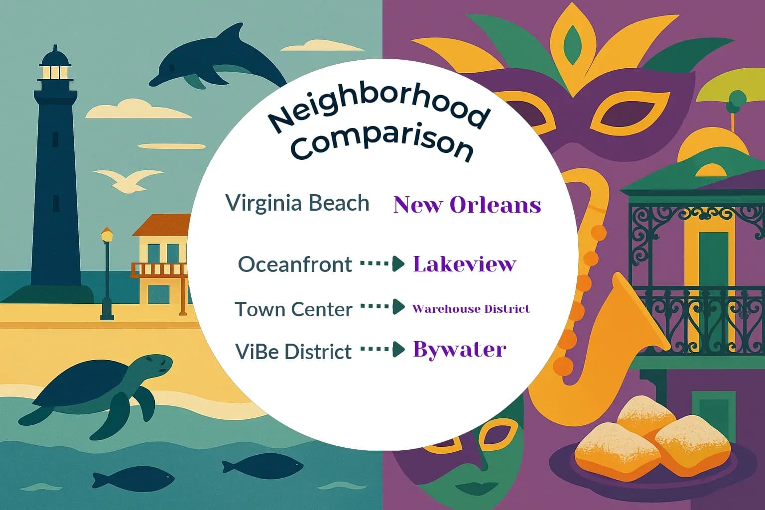 Virginia Beach vs New Orleans Neighborhood Comparison