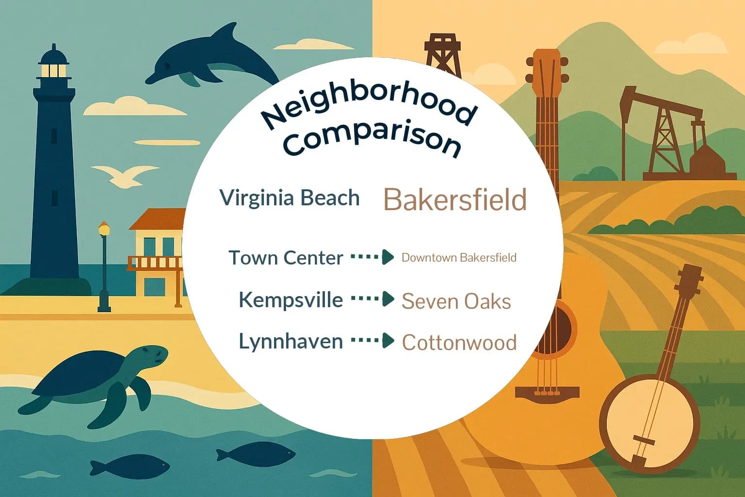 Virginia Beach vs Bakersfield Neighborhood Comparison