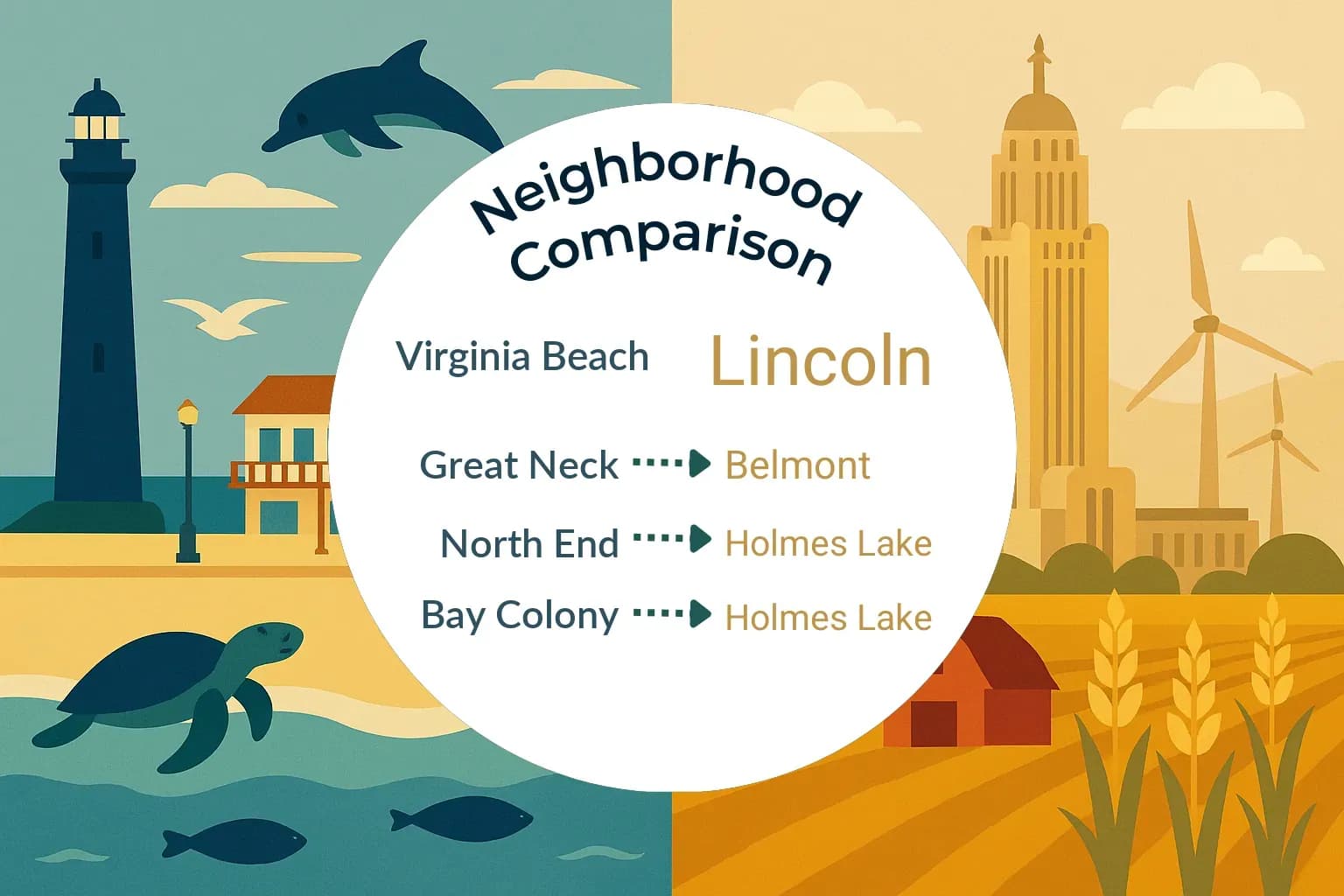 Virginia Beach vs Lincoln Neighborhood Comparison