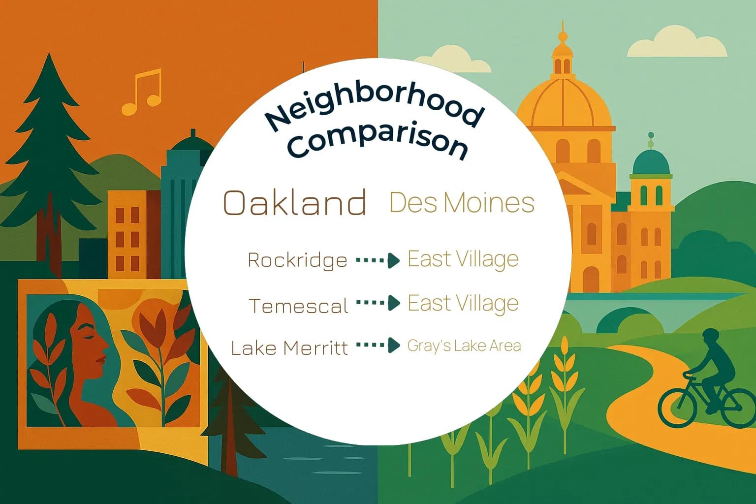 Oakland vs Des Moines Neighborhood Comparison