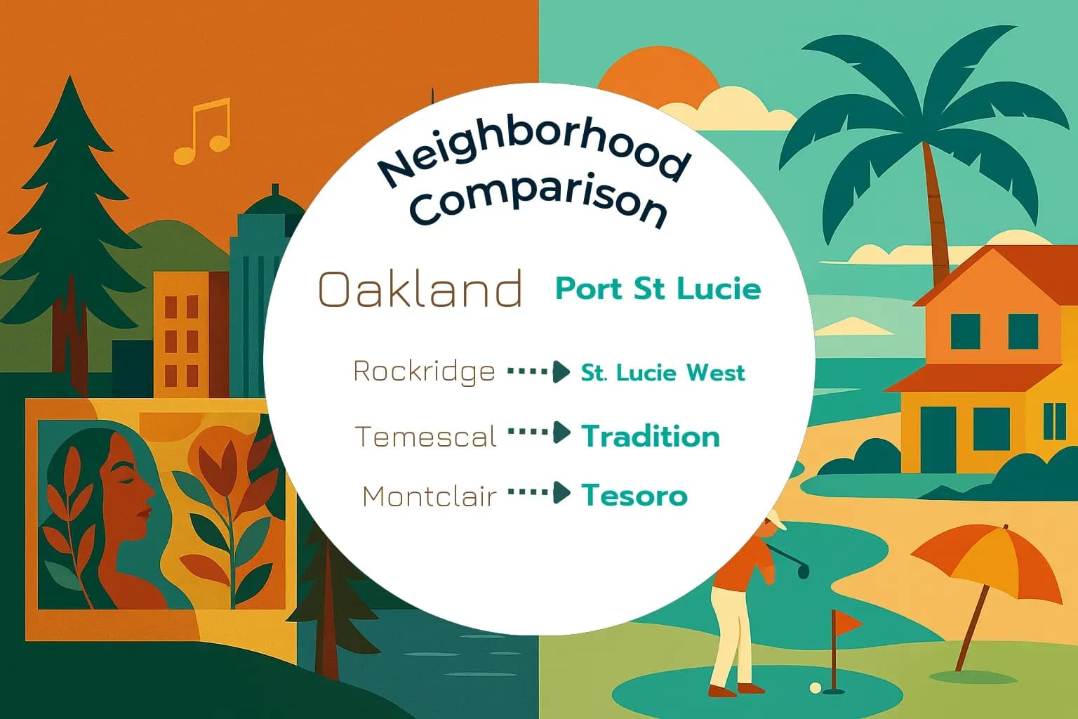 Oakland vs Port St. Lucie Neighborhood Comparison
