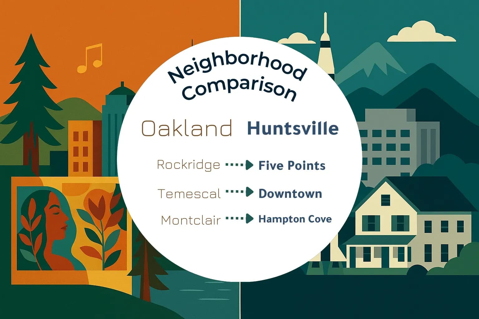 Oakland vs Huntsville Neighborhood Comparison