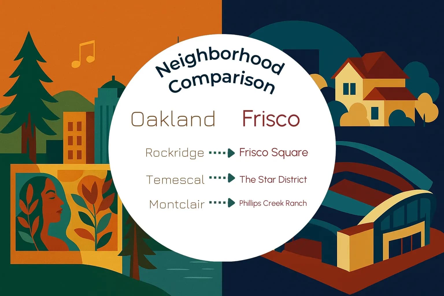 Oakland vs Frisco Neighborhood Comparison