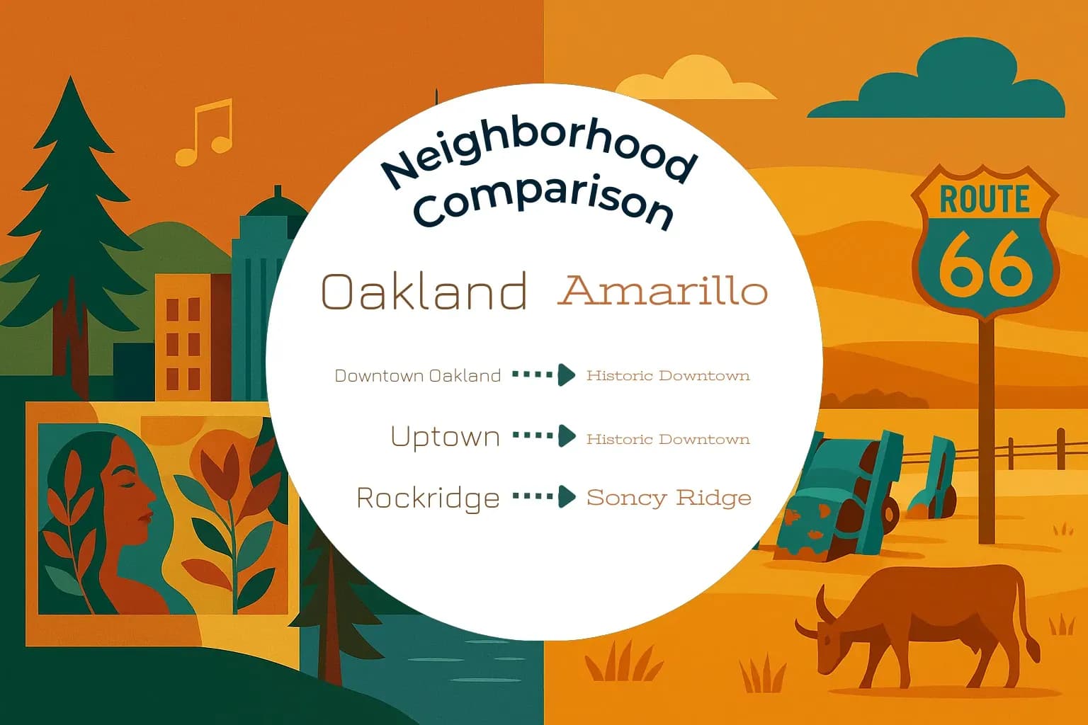 Oakland vs Amarillo Neighborhood Comparison