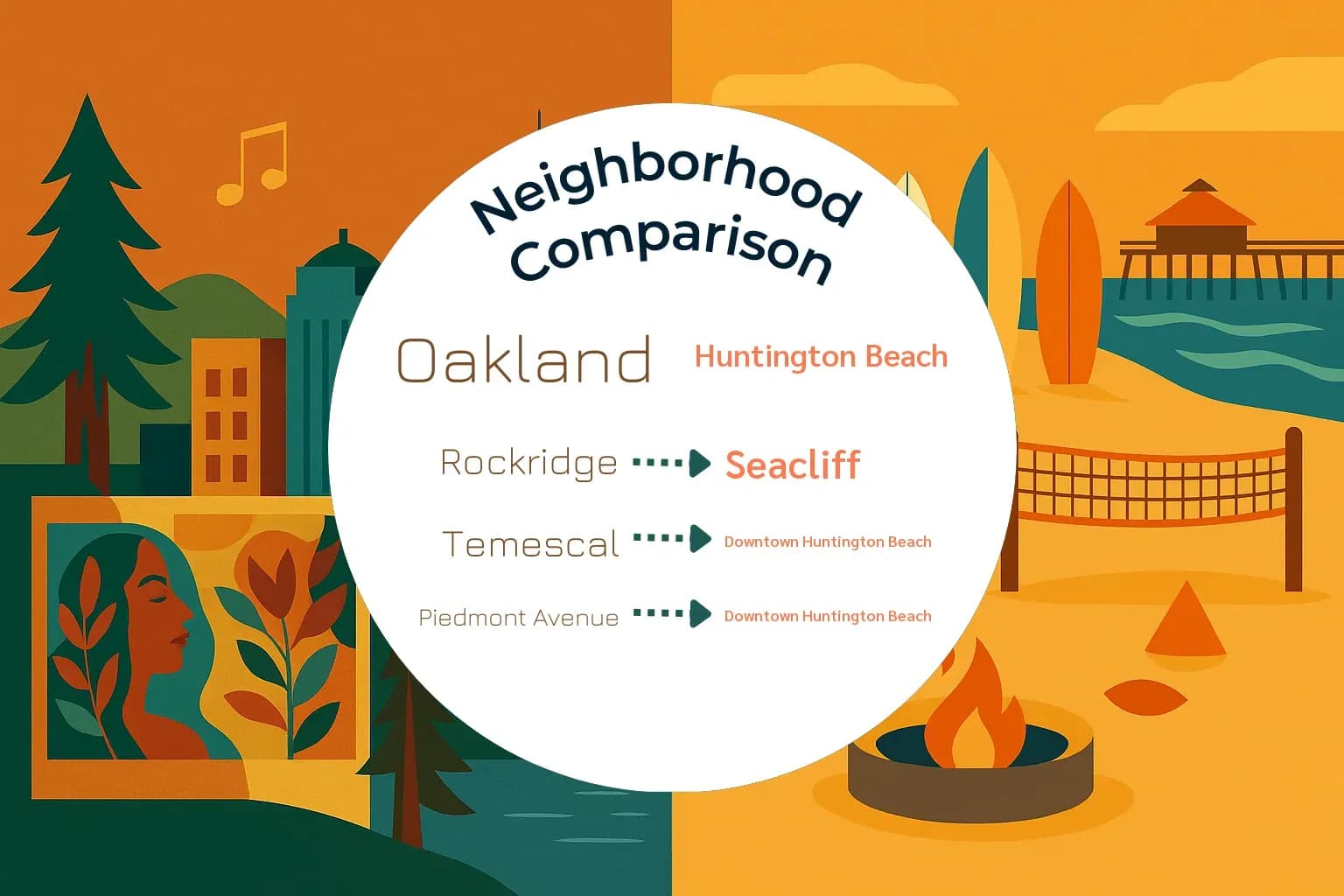 Oakland vs Huntington Beach Neighborhood Comparison