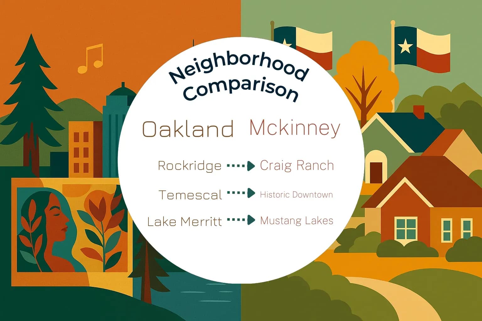Oakland vs Mckinney Neighborhood Comparison