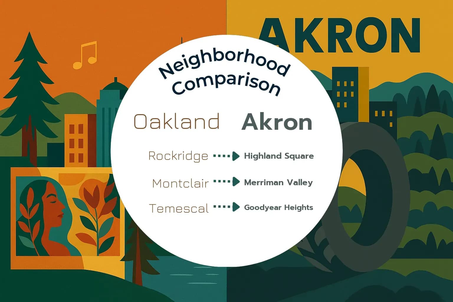 Oakland vs Akron Neighborhood Comparison