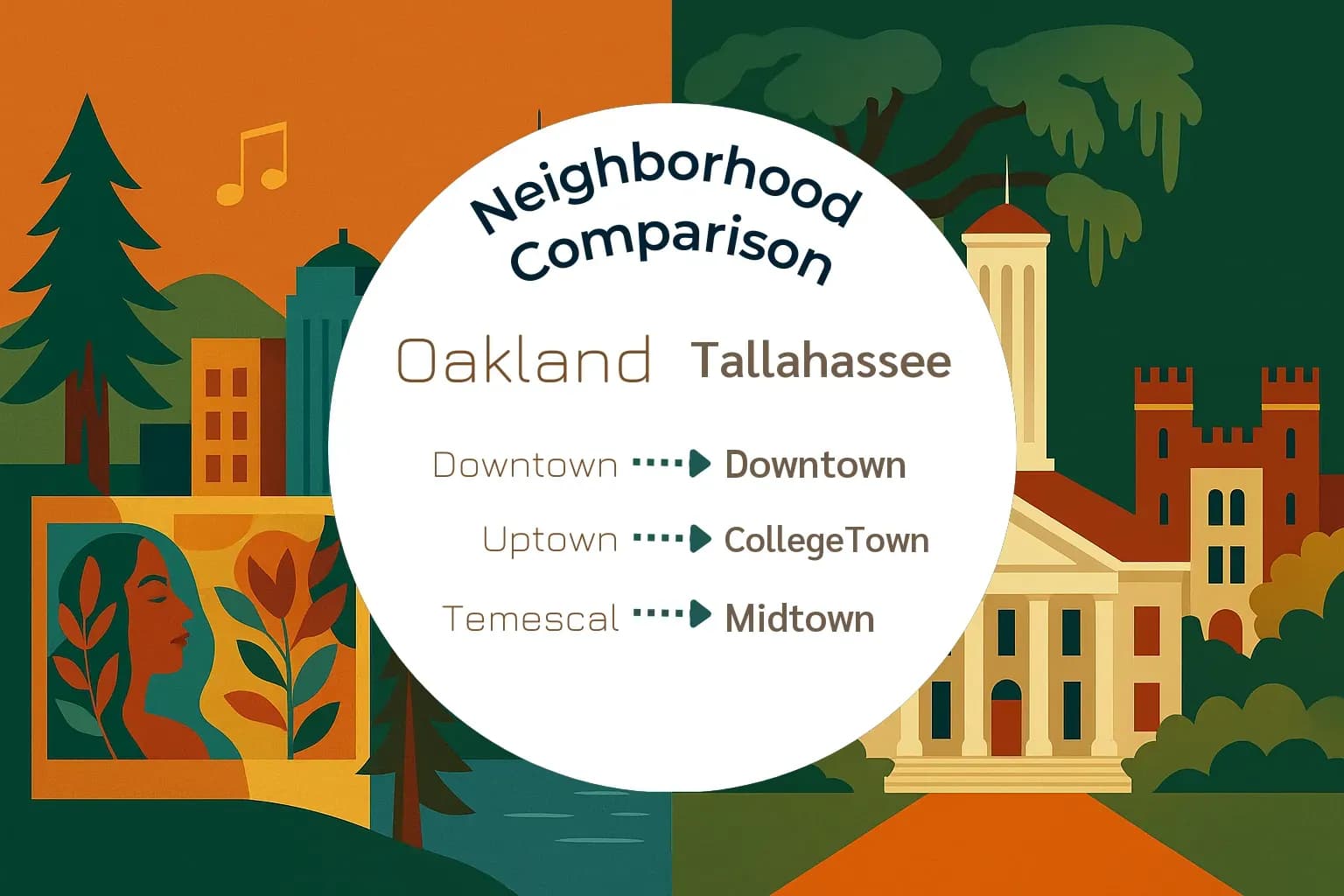 Oakland vs Tallahassee Neighborhood Comparison