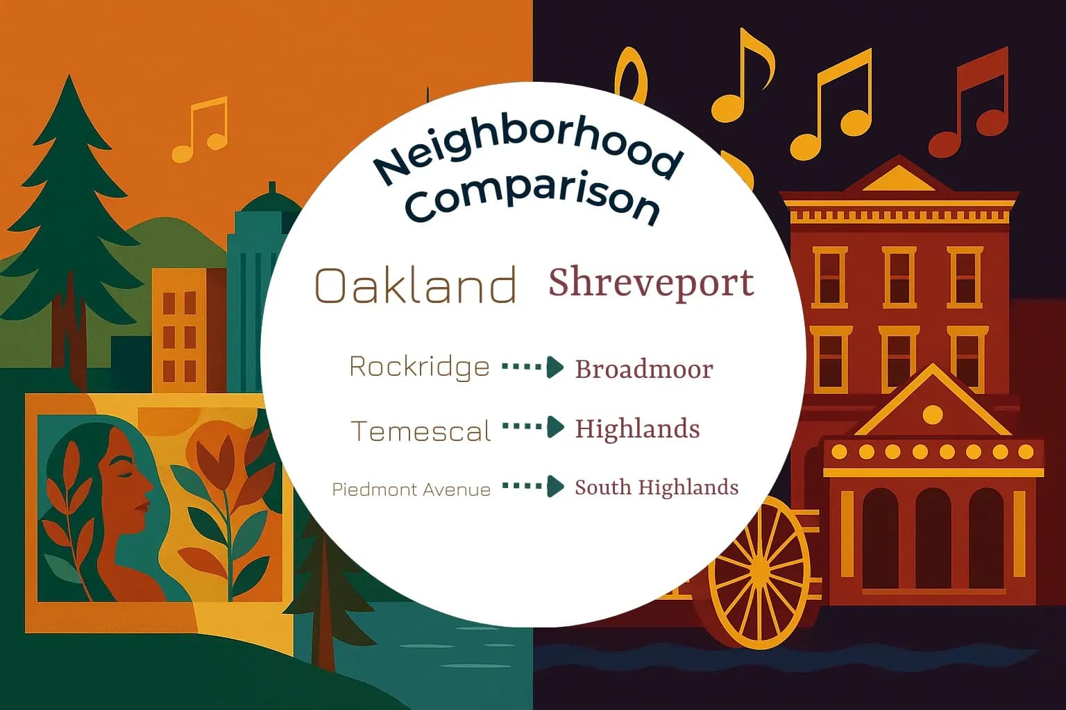 Oakland vs Shreveport Neighborhood Comparison