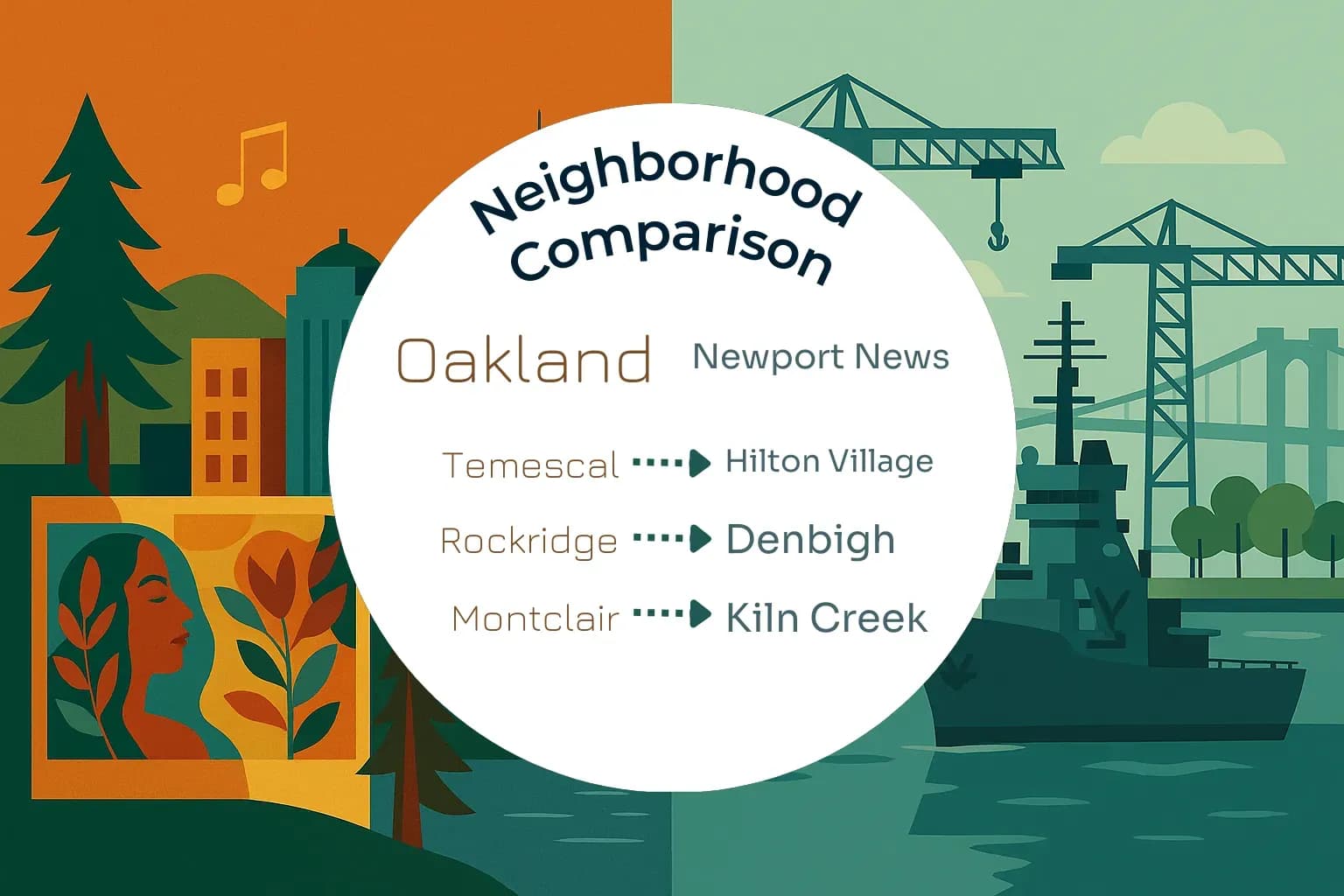 Oakland vs Newport News Neighborhood Comparison