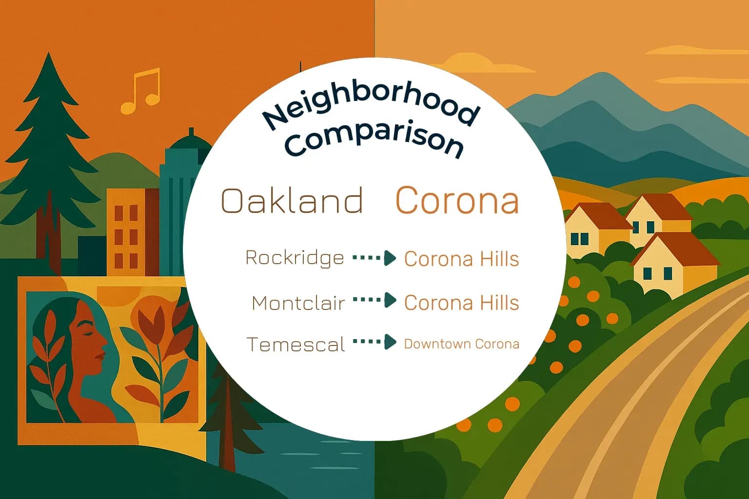 Oakland vs Corona Neighborhood Comparison
