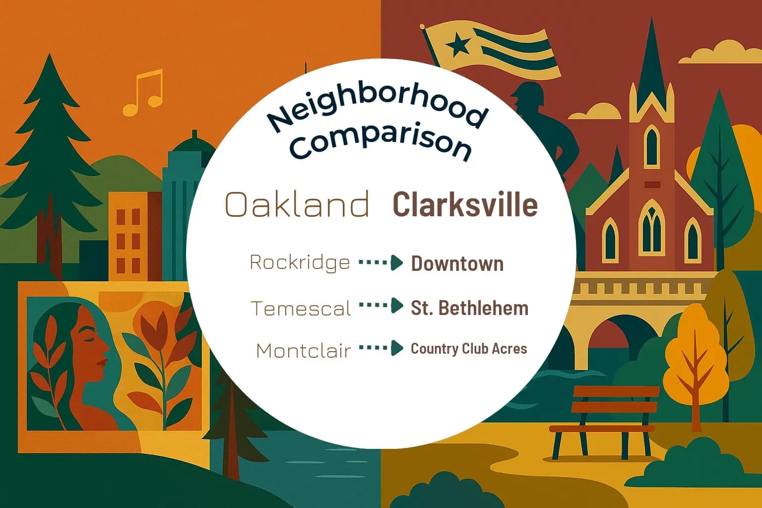 Oakland vs Clarksville Neighborhood Comparison