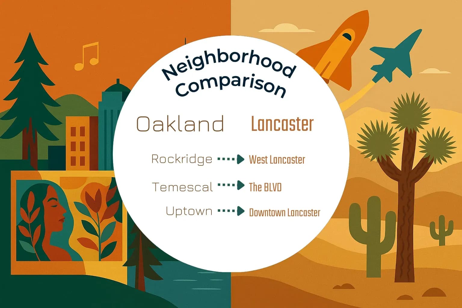 Oakland vs Lancaster Neighborhood Comparison