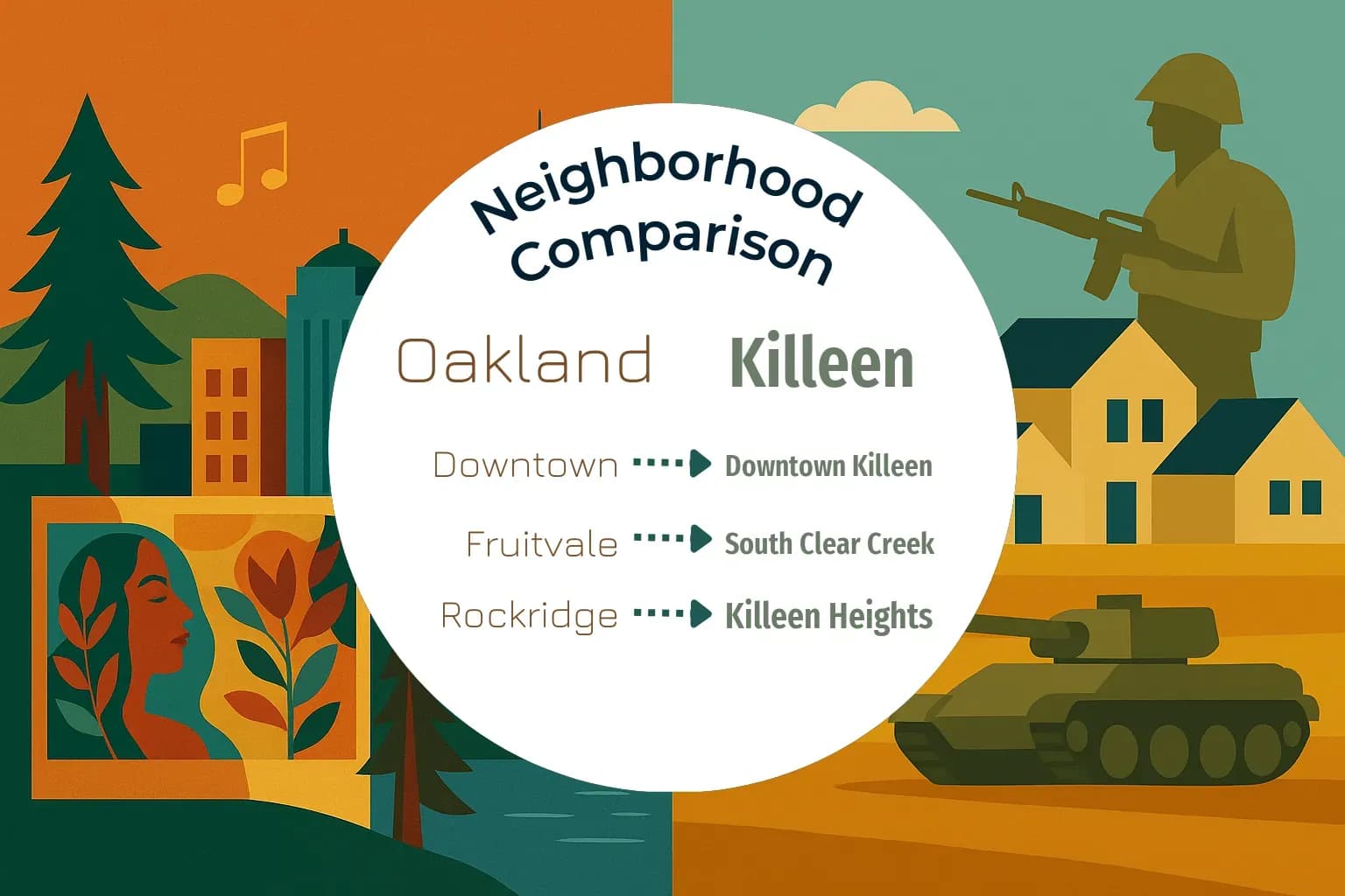 Oakland vs Killeen Neighborhood Comparison
