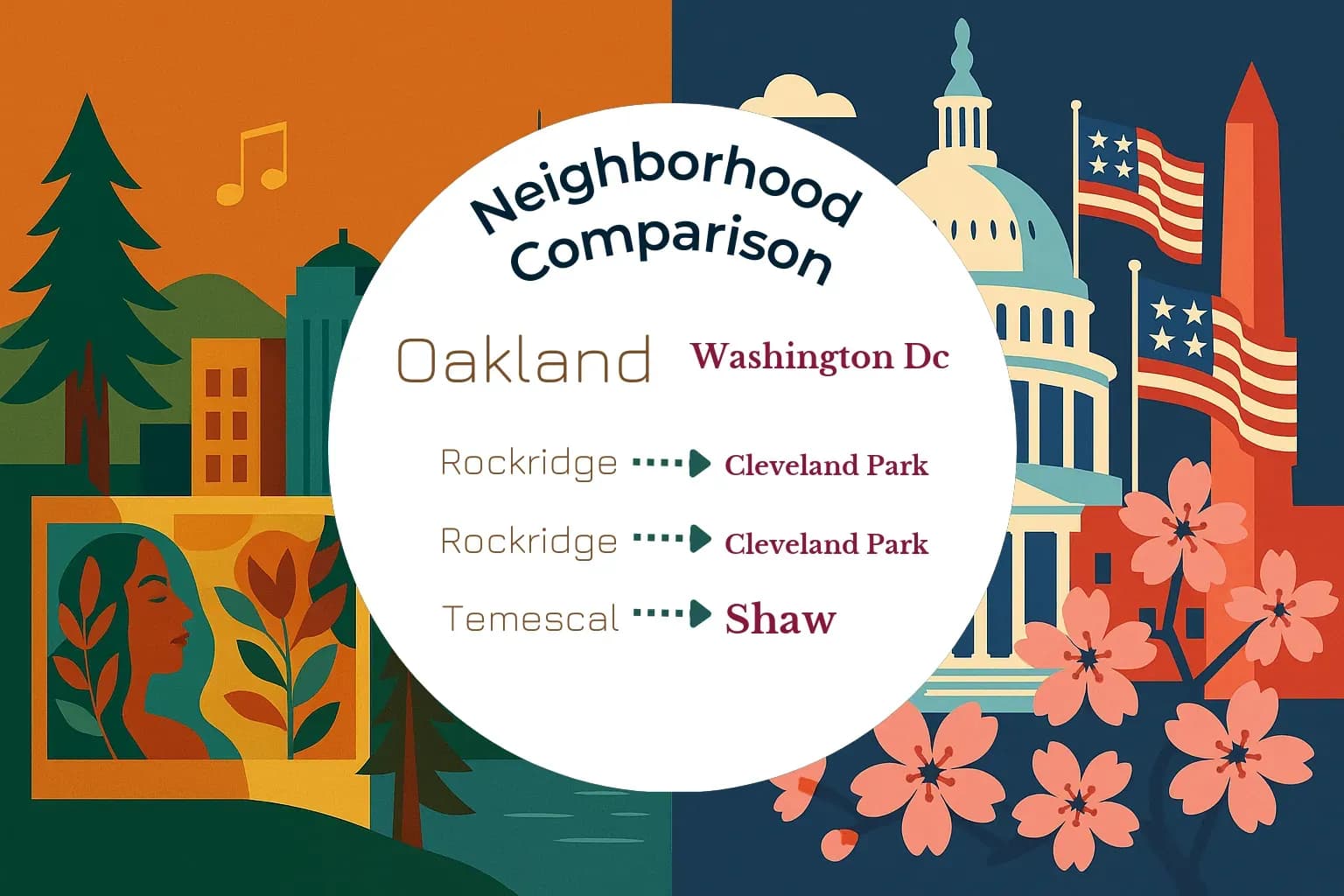 Oakland vs Washington DC Neighborhood Comparison